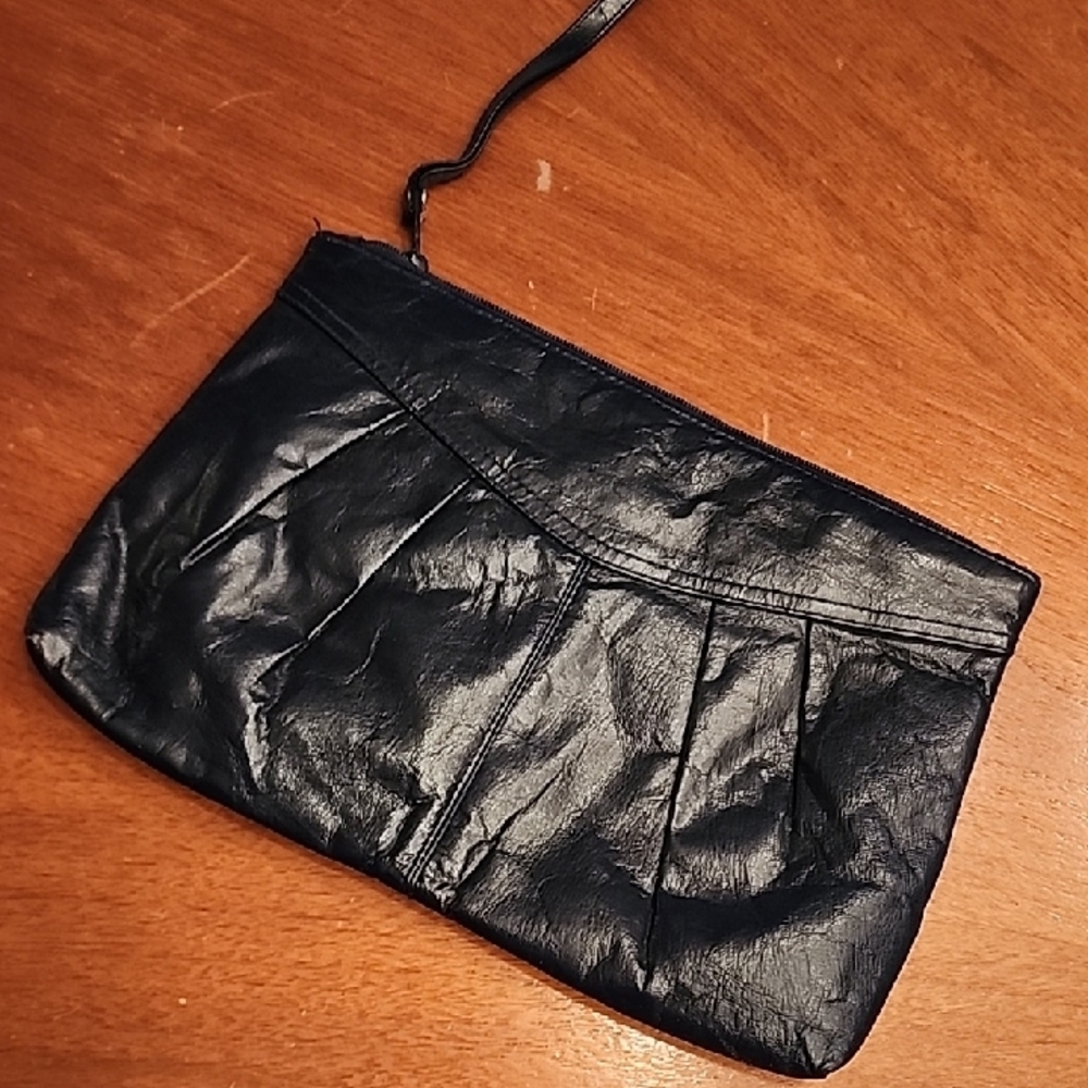 Chic Black Leather Clutch